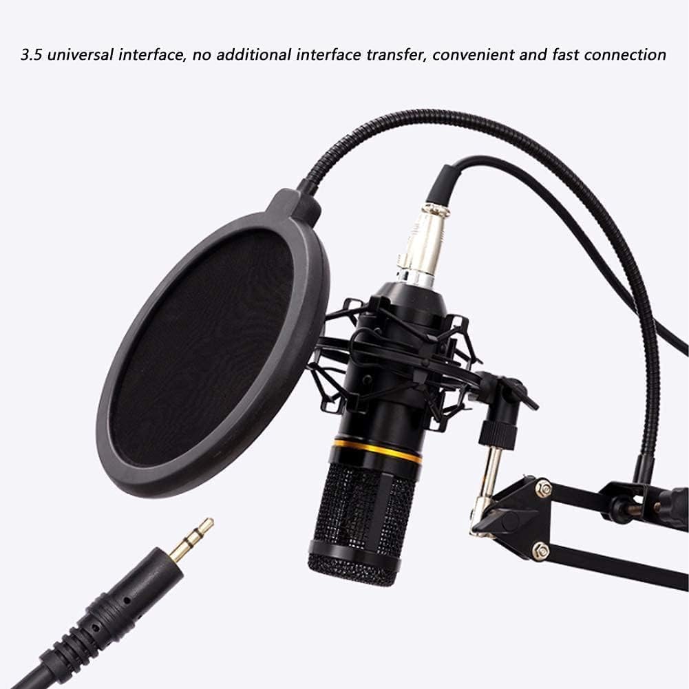 Condenser Microphone Live Streaming Equipment Kit Computer Recording for Music Production, Vocal Recording, Streaming Media, Blacka