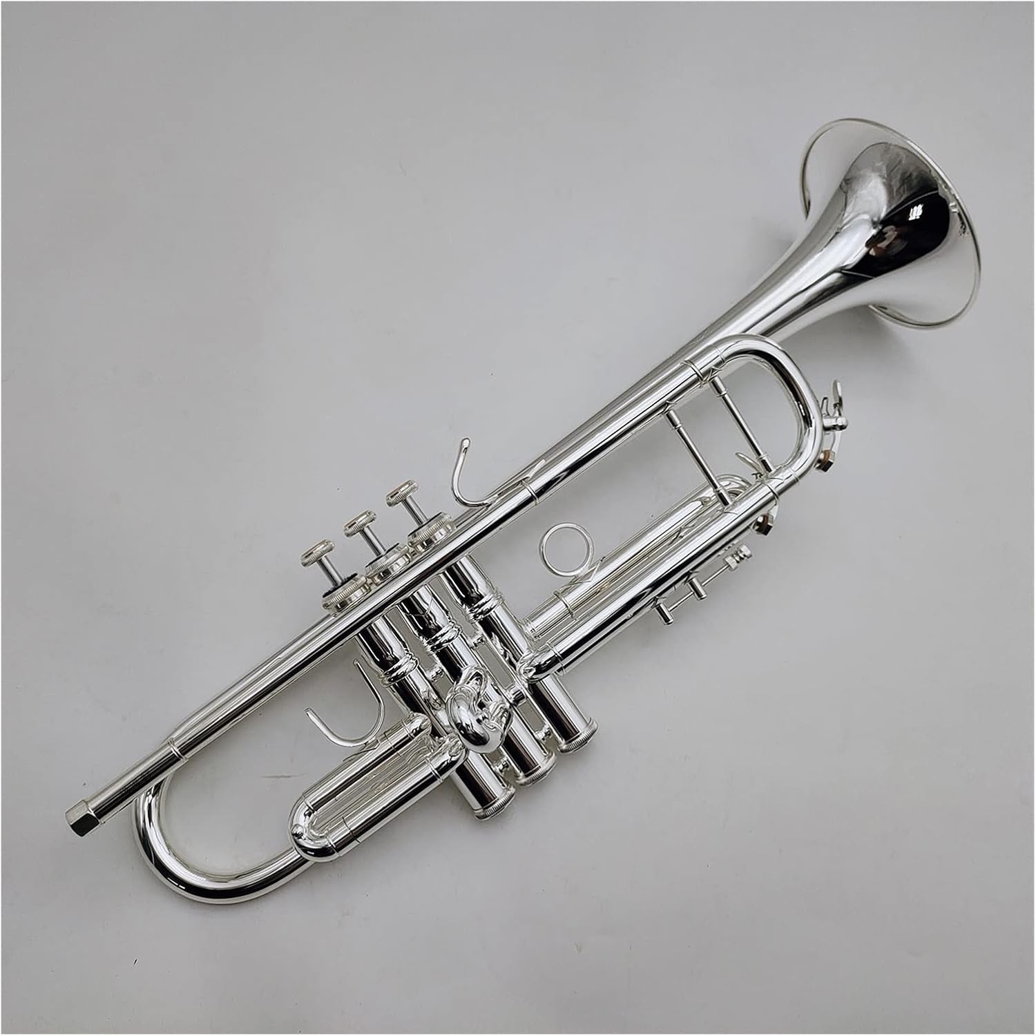 TSTS New Bb Flat Brass Instruments Trumpet Silver Plated Musical Trumpets Set with Mouthpiece Professional Trumpet