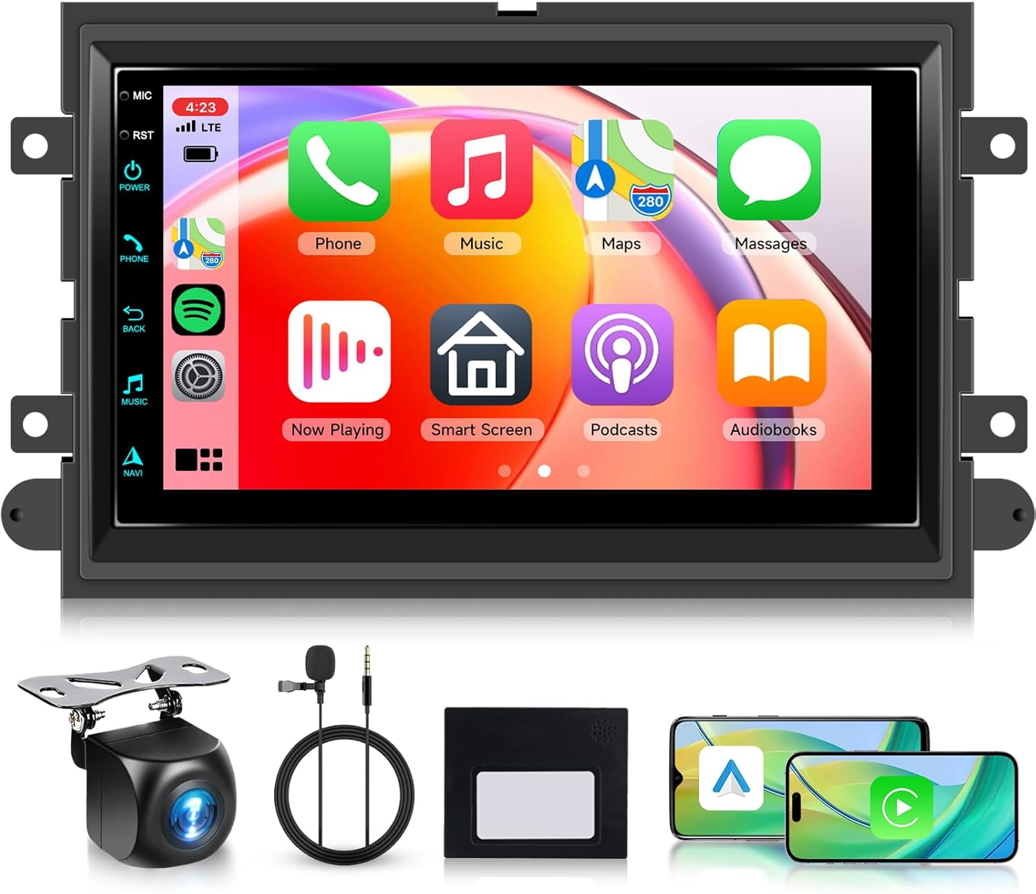 4 Core+64G Android 13 Car Radio Stereo for Ford F150 F250 F350 2004-2014, 7 inch Touch Screen Car Stereo Wireless CarPlay Andriod Auto, Bluetooth, GPS, SWC, WiFi, FM, HD Backup Camera