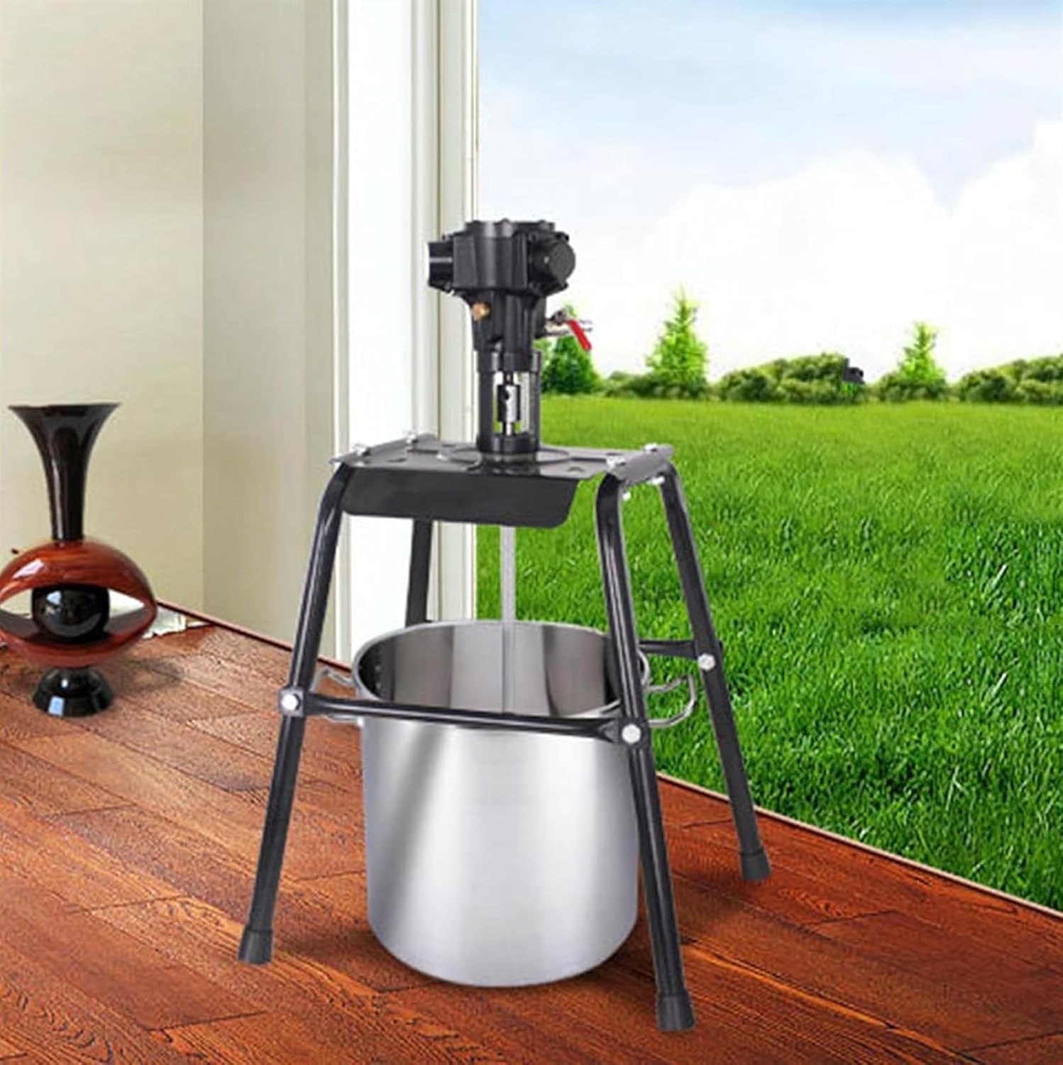 Pneumatic Paint Mixer Machine, 5 Gallon Platform Type Stirring Machine, Stainless Steel Air Mixer Machine, for Paint Coating Materials Viscous Liquid Ink Mix Tool