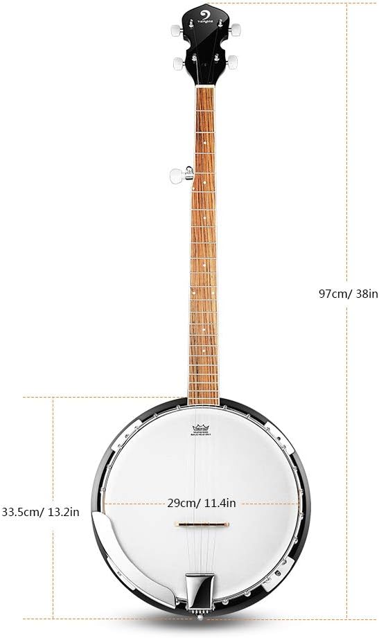 Vangoa Banjo 5 String Full Size Banjos Set with Resonator, Remo Head, Beginner Banjo Kit with Closed Back, Premium Accessories for Adults, Teenager