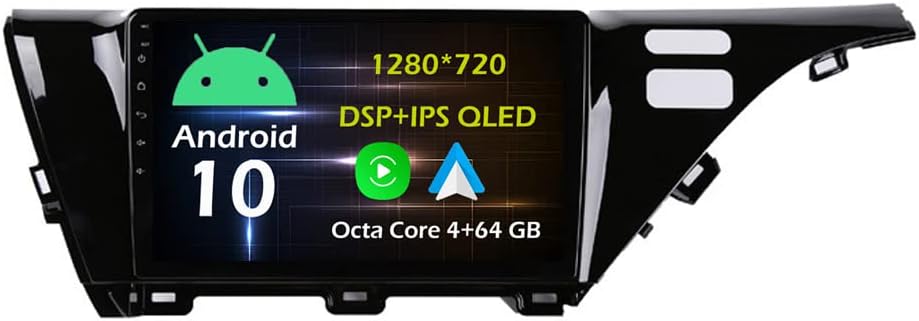 10.1'' Android Car Stereo Radio for Toyota Camry 2018-2020 Octa Core Android 10.0 Touchscreen Headunit Supports GPS Navigation Carplay Android Auto Bluetooth WiFi DSP AHD Backup Camera-4+64