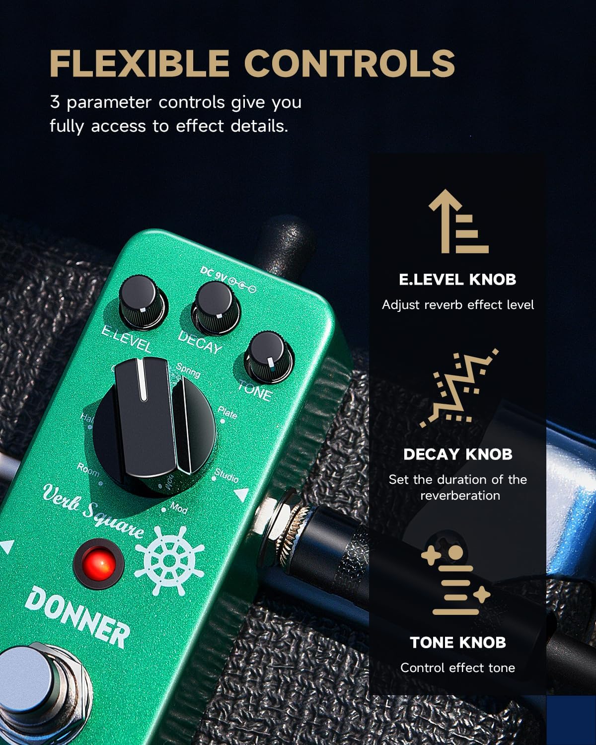 Donner Hush I Travel Guitar Portable Acoustic Guitar-Reverb Guitar Pedal