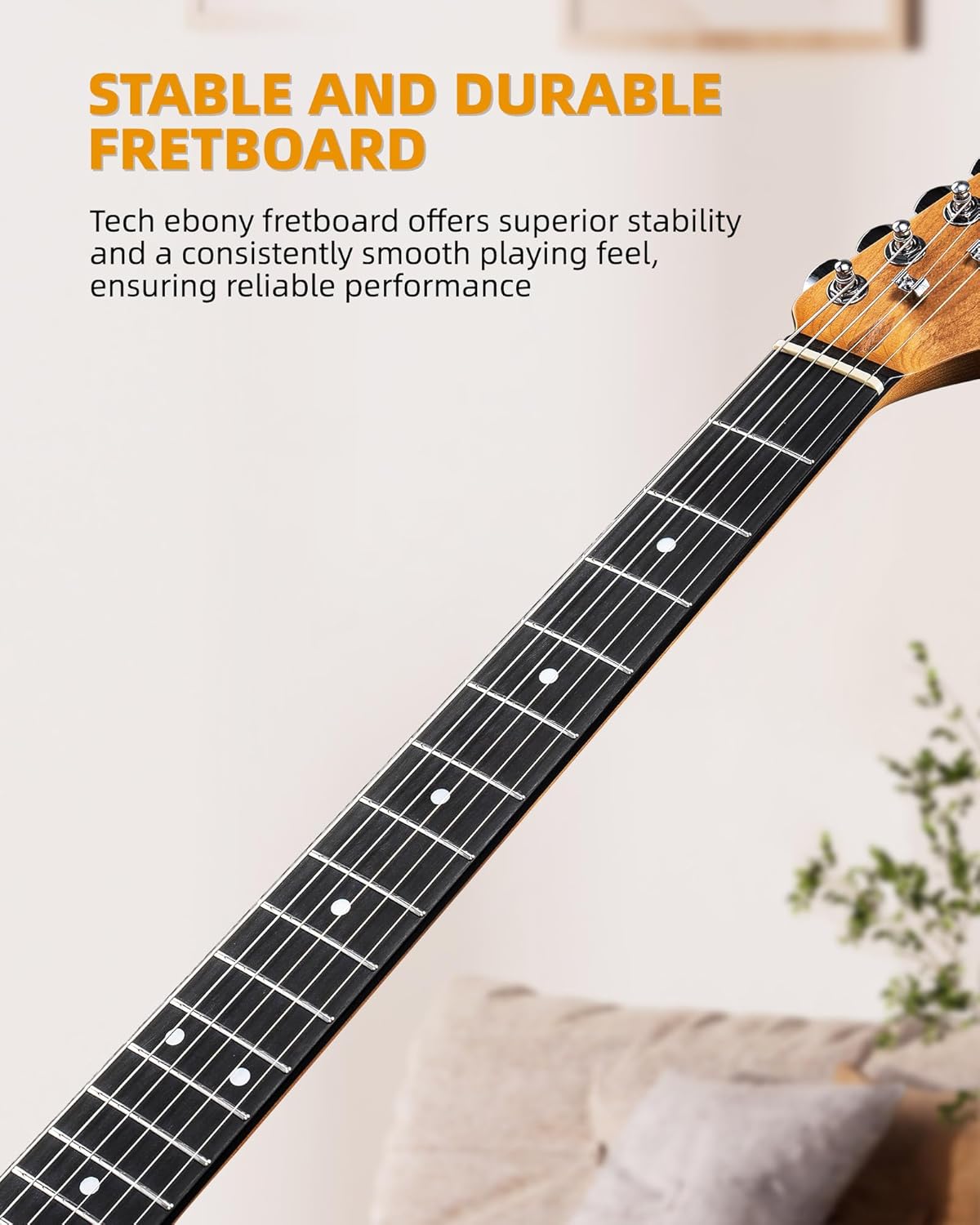 LEKATO Beginner Electric Guitar Kit Solid Body 39 Inch Full Size Guitar SSS for Starter with 5w Plug-in Amp, Bag, Tuner, Capo, Shoulder Strap, Picks, String, String Winder&Cutter - Sunburst