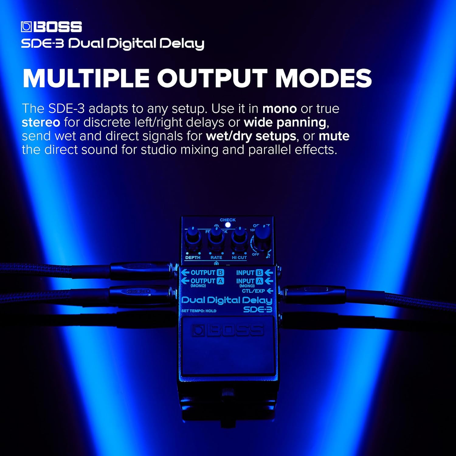 BOSS SDE-3 Dual Digital Delay Pedal | Authentic Sound of the Legendary Roland SDE-300 | Compact Pedal | Versatile Modern Features | Longer Delay | MIDI/IO Connectivity