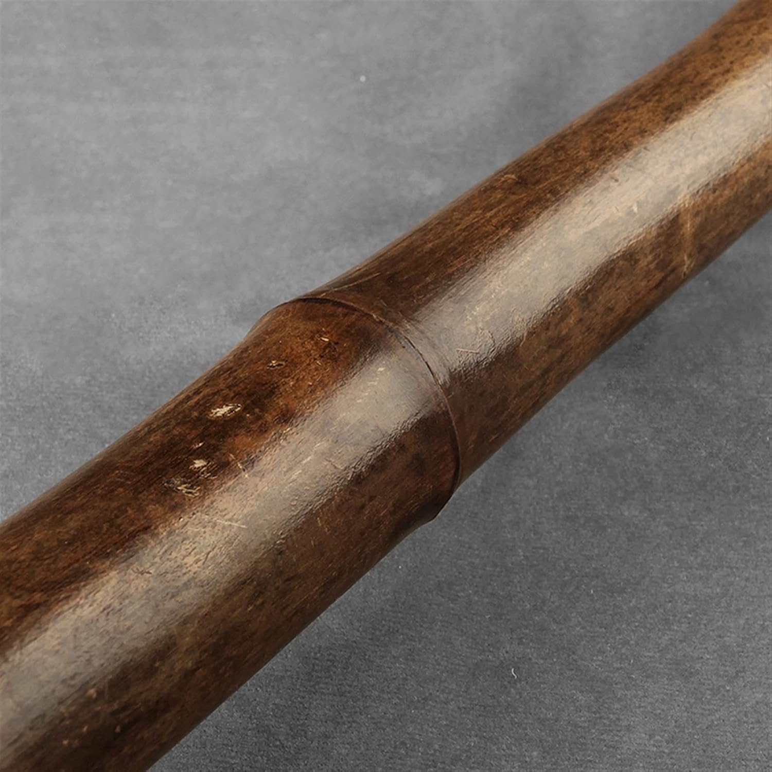 TSTS Chinese Bamboo Flute E Key 5 Holes Wooden Musical Instruments 1.6 Feet Bamboo Vertical Flute with Root Woodwind Instrument