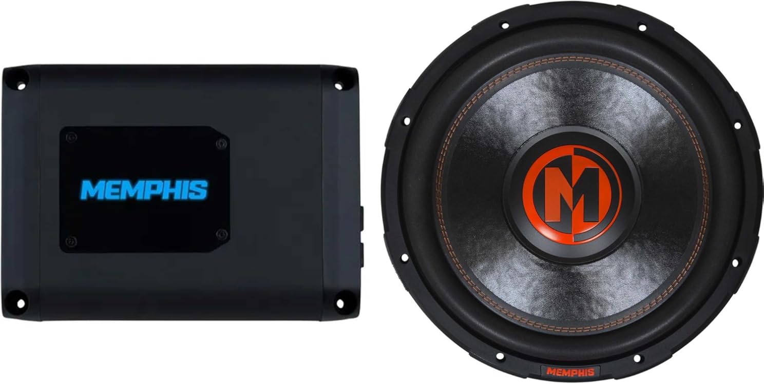Memphis Audio PRX800.1V2 Monoblock Subwoofer Amplifier and MJP1522 Mojo Pro Series 15