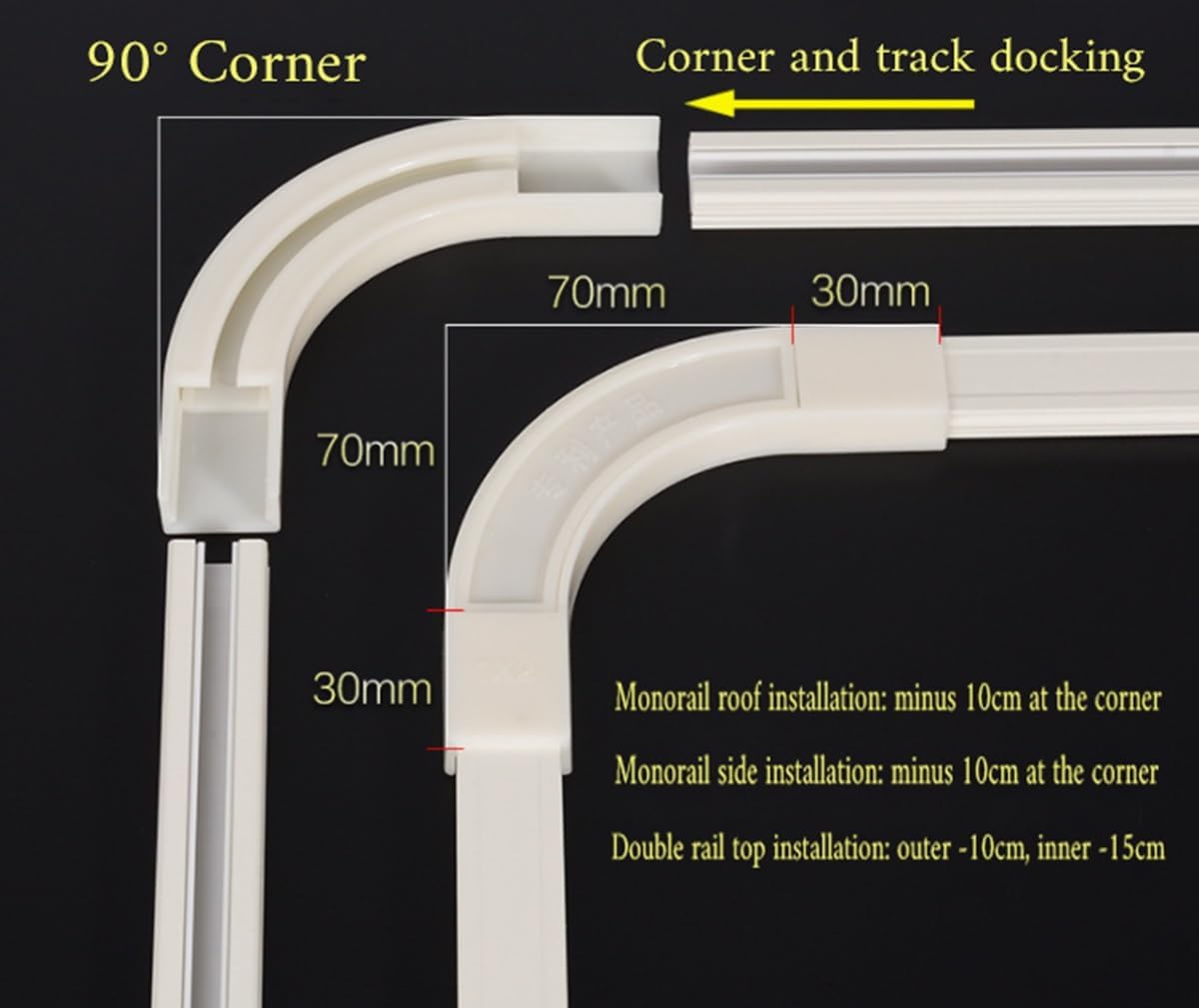 JEDAL Curtain Track Ceiling Track Wall Mount Curtain Rails System with Nano Rollers and 90 Degree Corner Bends Living Room Shower Room Curtain Tracks Set (Size : 15.1ft)