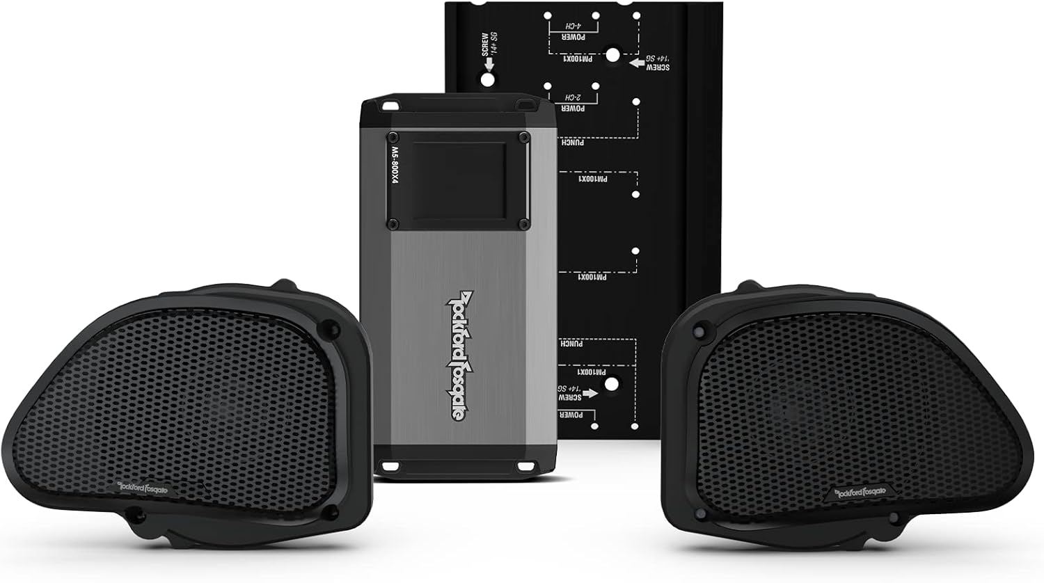 Rockford Fosgate HD9813RG-STG2 (Stage 2) Fairing Speakers and 800-Watt Amplifier Kit for Select 1998-2013 Harley Davidson Road Glide Motorcycles