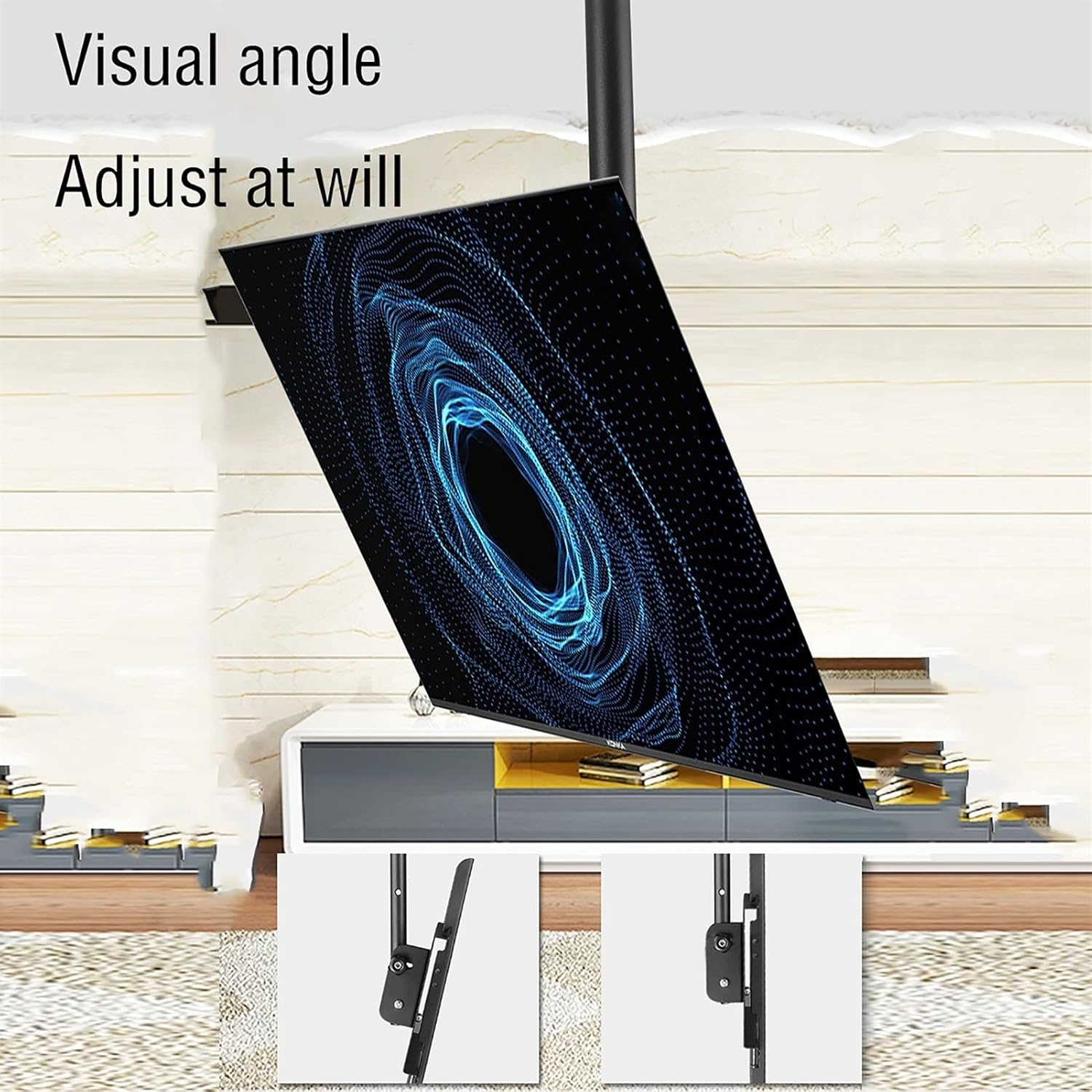 TV Stand tv Wall Mount Ceiling TV Bracket Mount for Most 42-70 Inch TV LCD with Tilt Swivel TV Stand Max 600x400mm,2m