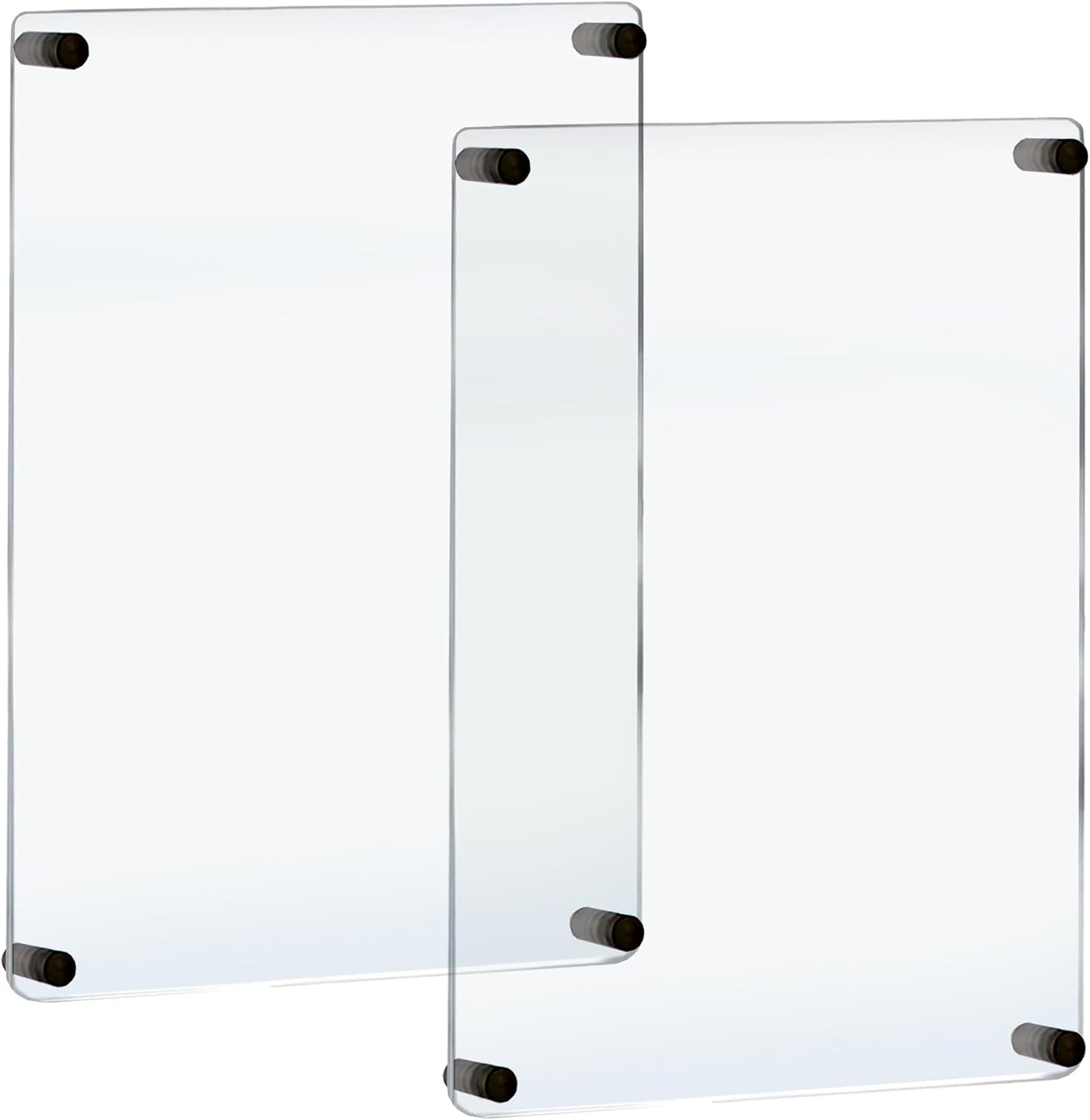 Azar Displays 105531-BLK-2PK 22x28-Inch Wall Mount Standoff Acrylic Poster Frame Clear Acrylic Wall Frame Frameless Poster Sign Holder with Rounded Corners. Overall Size 31.5” x 23.5”(Pack of 2)
