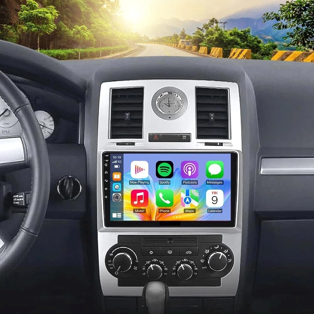 10 Inch Double Din Car Stereo with Wireless Carplay & Android Auto for Dodge Avenger 2008-2014 Navi Radio Head Unit with Touch Screen Bluetooth FM/GPS/AHD Backup Camera 2+64G Radio 547