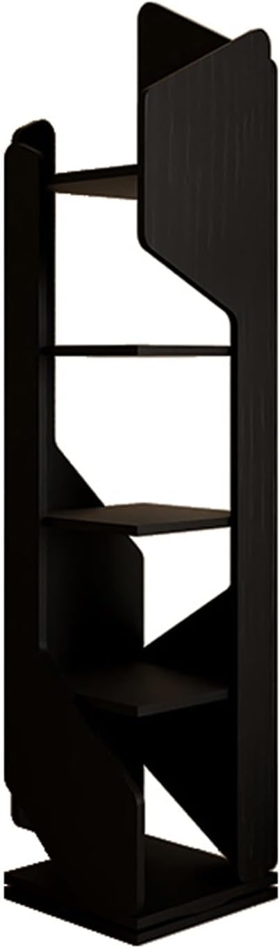 Multilayer Rotating Bookshelf Tower, 360° Display Spinning Bookcase, Tall Floor Standing Storage Rack, Corner Organizer Revolving Bookshelf, for Bedroom Living Room(Black,160cm/63in)