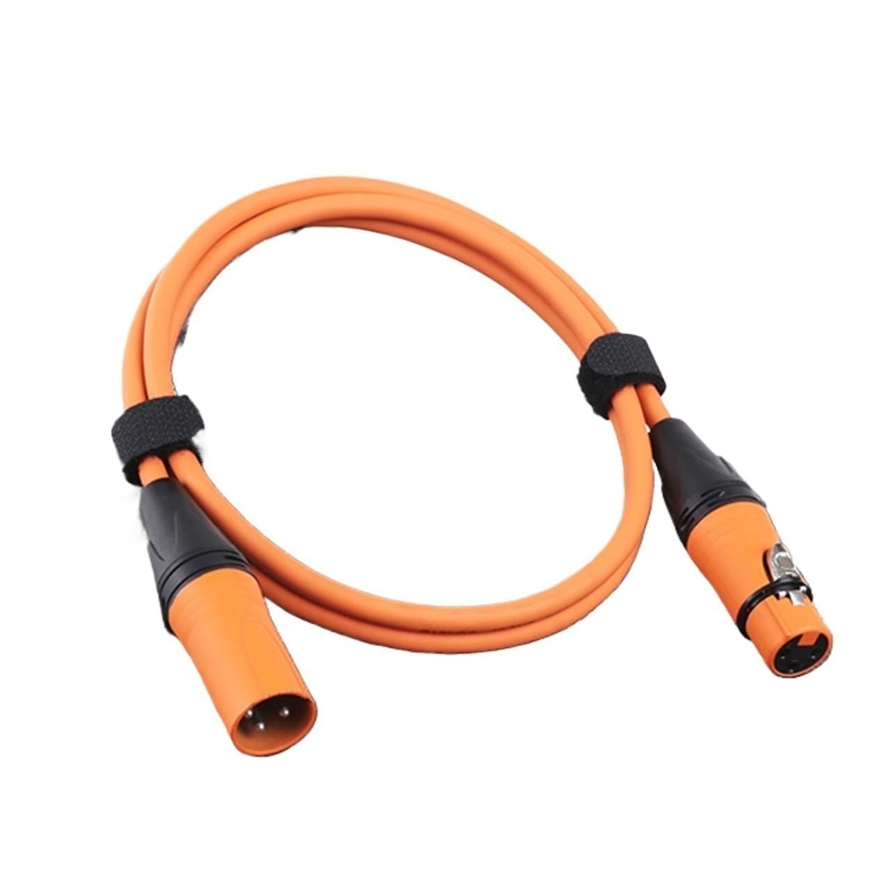 XLR Cable Extension Cord 3Pin Male to Female OFC Balanced Audio Microphone Shielded Multicolor Line for Mixer(Orange-Black Tail,0.2M)