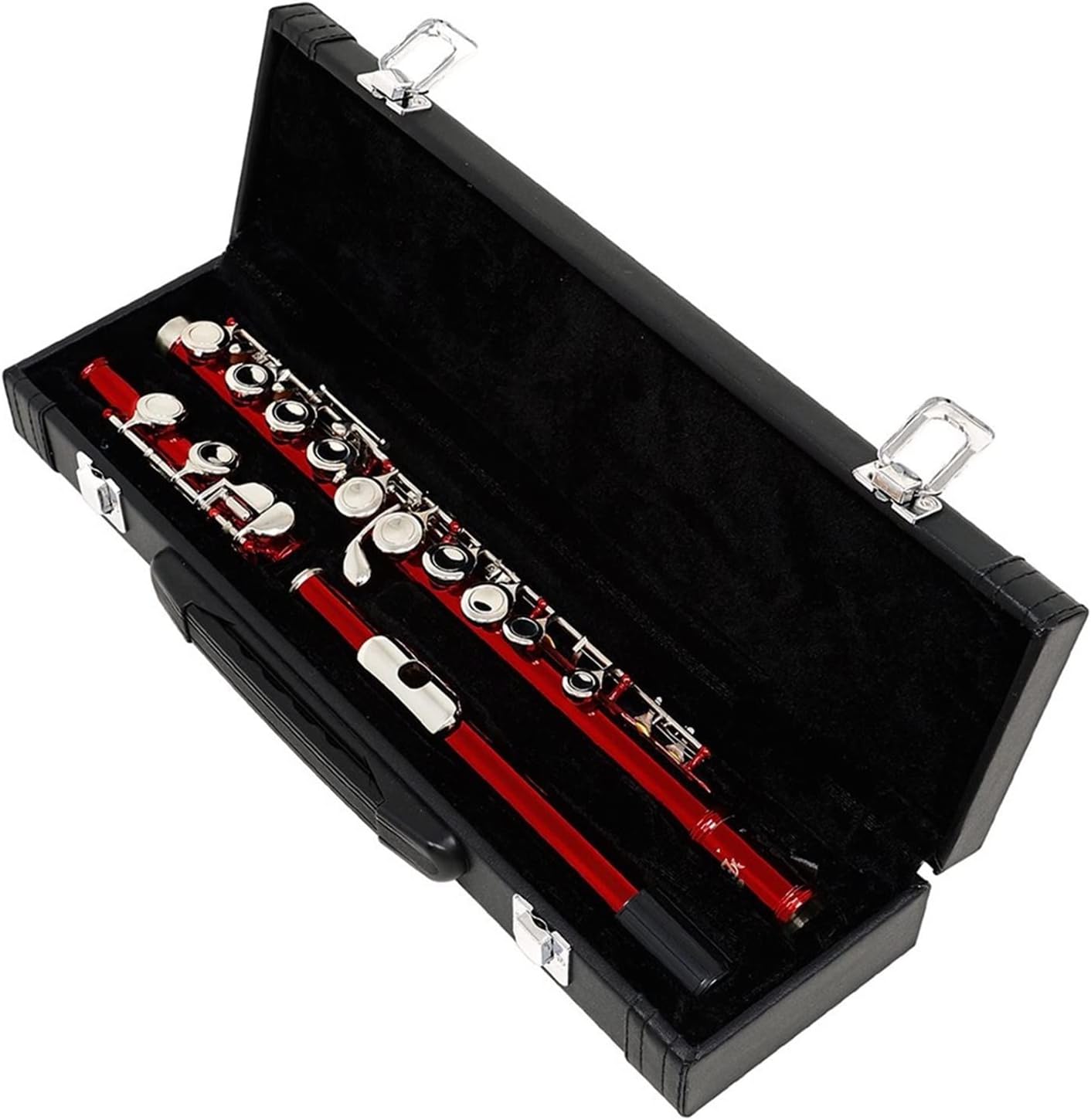 Flutes Crimson 16-Hole Flute with E Key Woodwind Instrument C Tone Nickel-Plated Silver Key with Case