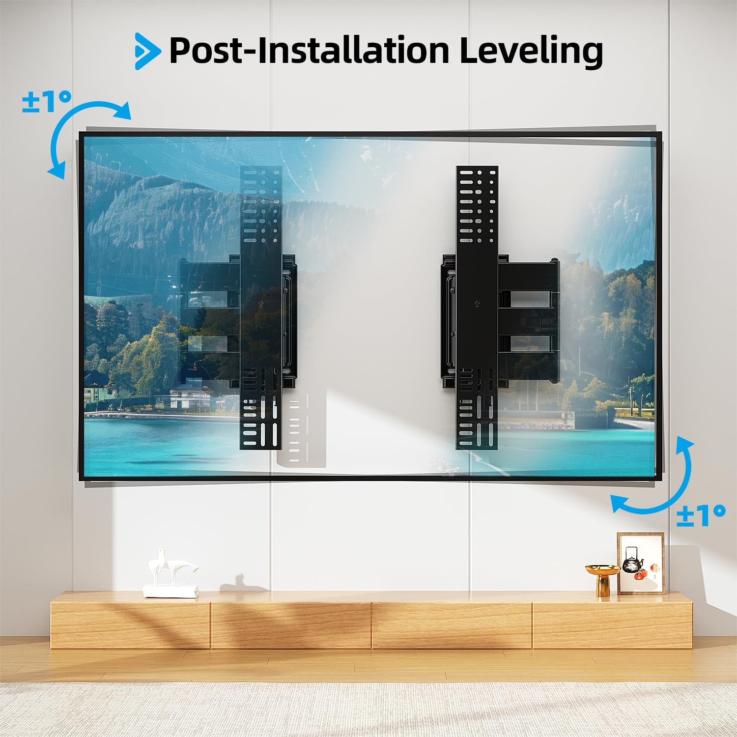 Full Motion TV Mount for 48-120 inch TVs up to 200Lbs, Slim Sturdy & Smooth Extension, Tilt and Swivel TV Wall Mount for Large TVs, Corner Wall Mount tv Bracket, Unlimited Wood Stud and VESA