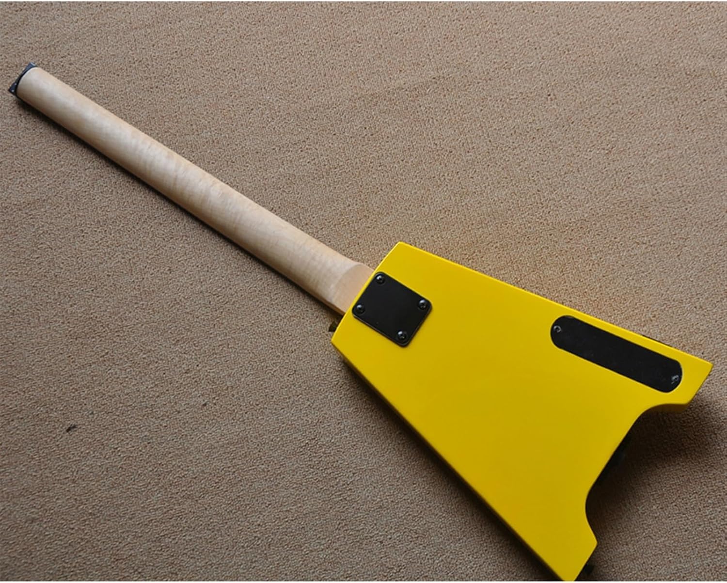 VENEKA Headless Electric Guitar Left Handed Yellow 39 Inches 24 Frets Headless Electric Guitar with Rosewood Fretboard