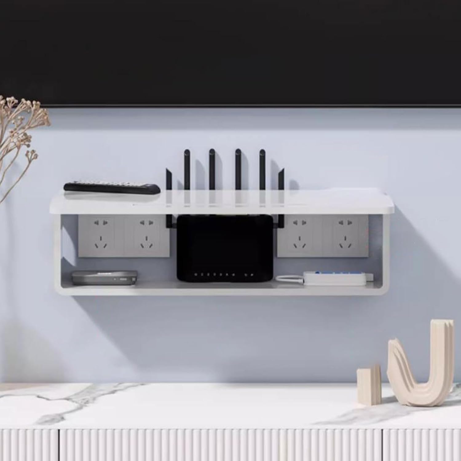 WiFi Router Set top Box CD DVD Players Cable Box Toy Storage Cabinet Wall Mounted TV Cabinet Wall Shelf Floating TV Shelf Game Console TV Stands TV Unit TV Bracket Wall Mount Corner Shelves