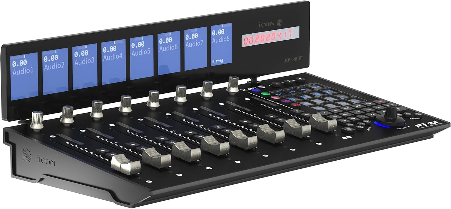 Icon Pro Audio P1-M DAW Control Surface Bundle with D4T Display