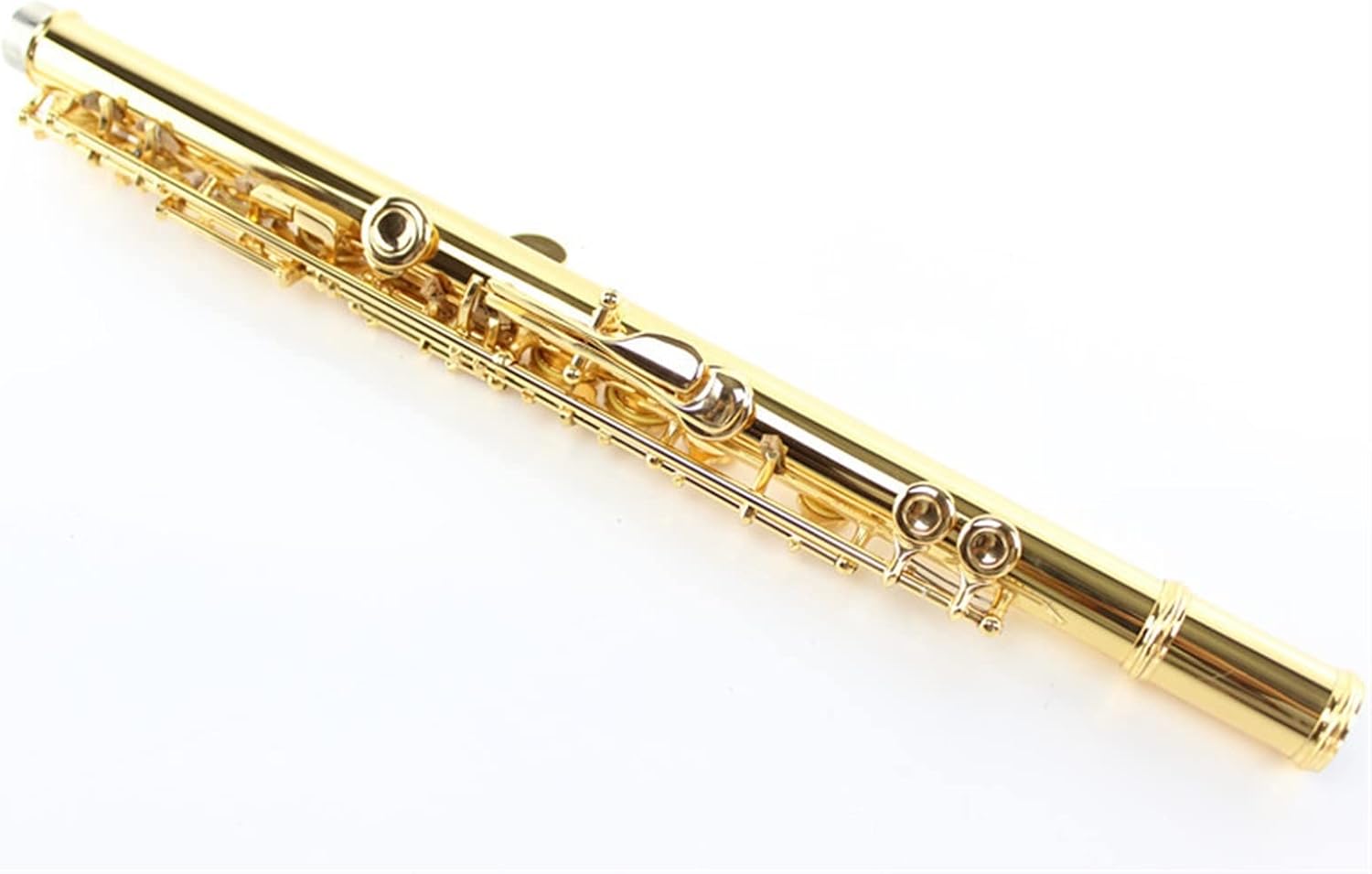 Flutes Wind Instrument Gold-Plated 17-Hole Open-Hole C Key Flute White Copper Gold Key B Tail E Key