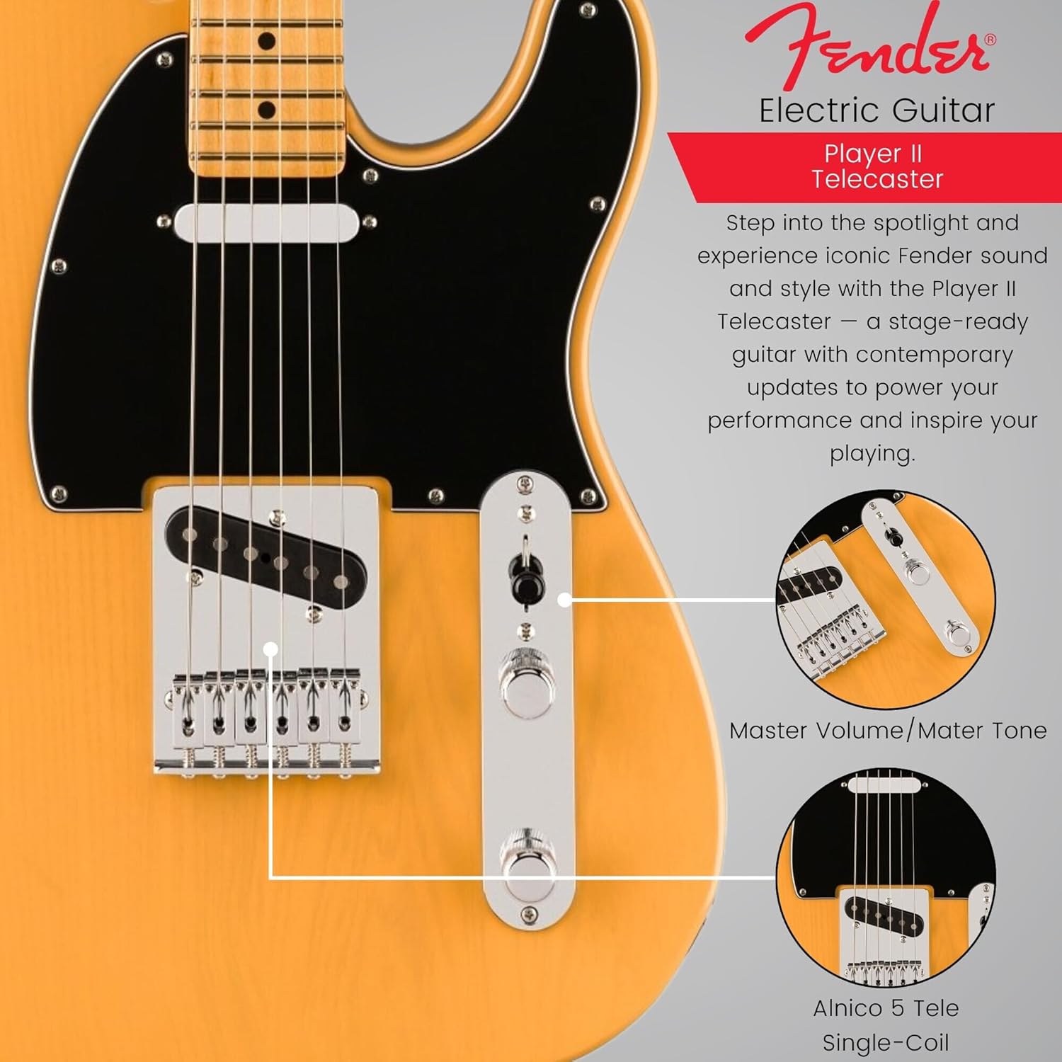 Fender Player II Telecaster Electric Guitar - Butterscotch Blonde with Maple Fingerboard