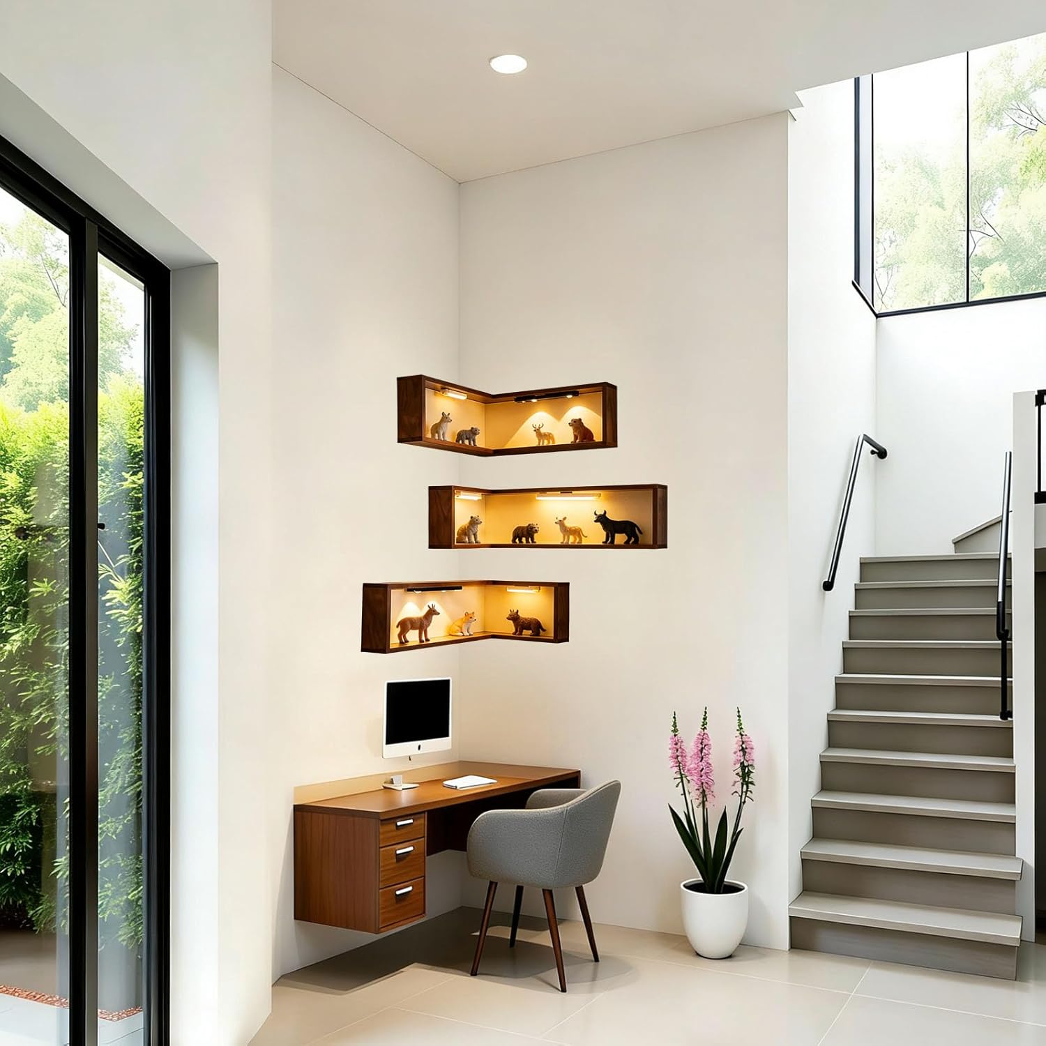 Corner Shelf Wall Mounted, That Light up Your Space, Smart Shelves with Light not Included for Figurines and Collectibles