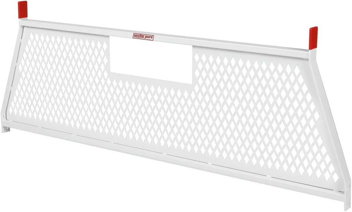 Weather Guard Protect-A-Rail Screen Headache Rack- Steel Brite White