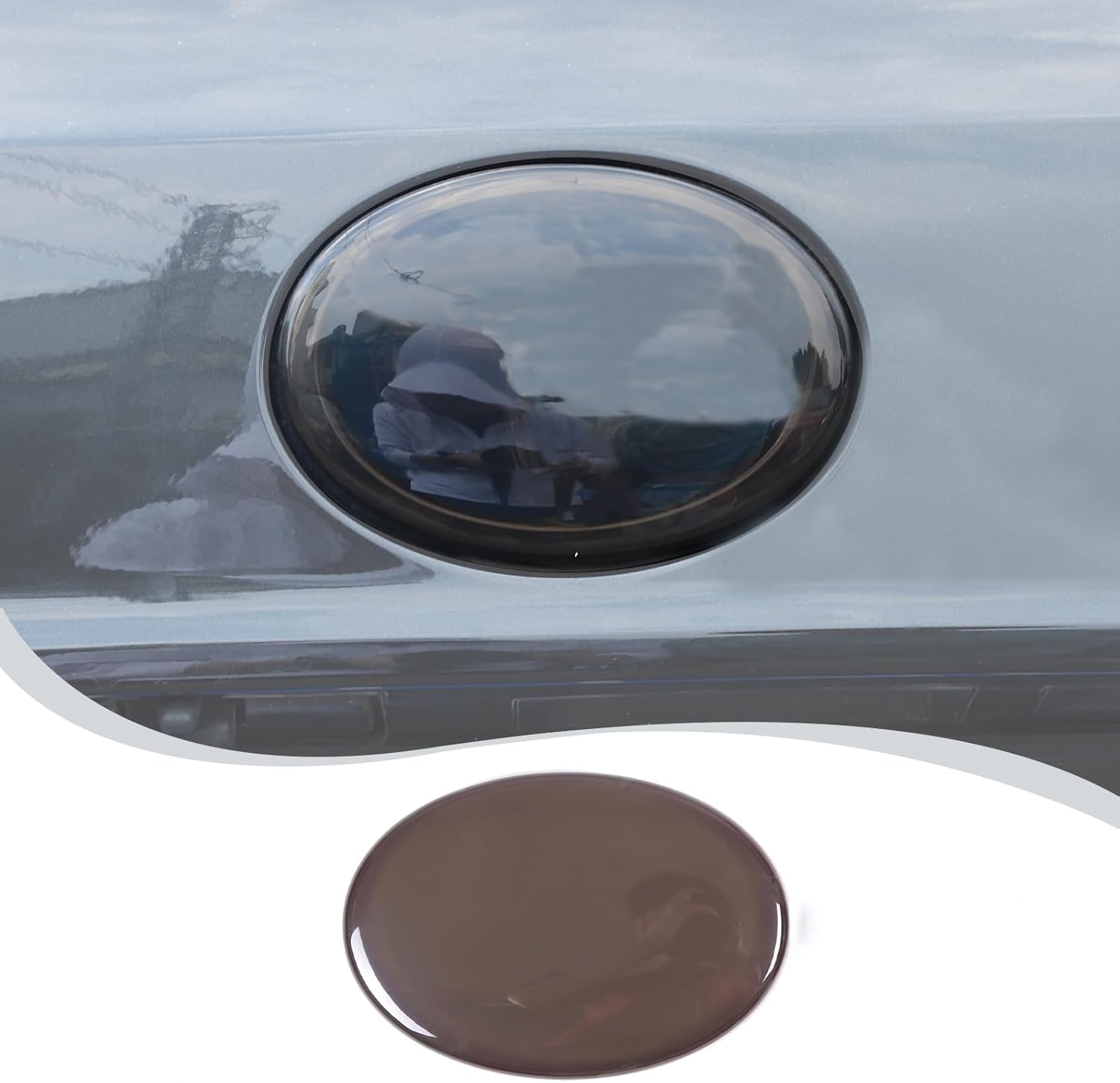 LLKUANG Car Rear Logo Protective Cover - Compatible with Toyota Highlander 2022-2024+, ABS Smoked Black Rear Logo Shell Decorative Accessory