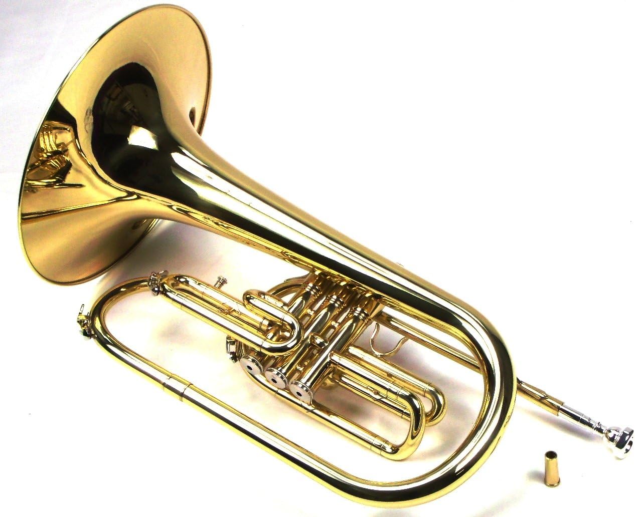 Moz Advanced Monel Pistons Marching Mellophone Key of F with Case and Mouthpiece-Gold Lacquer Finish