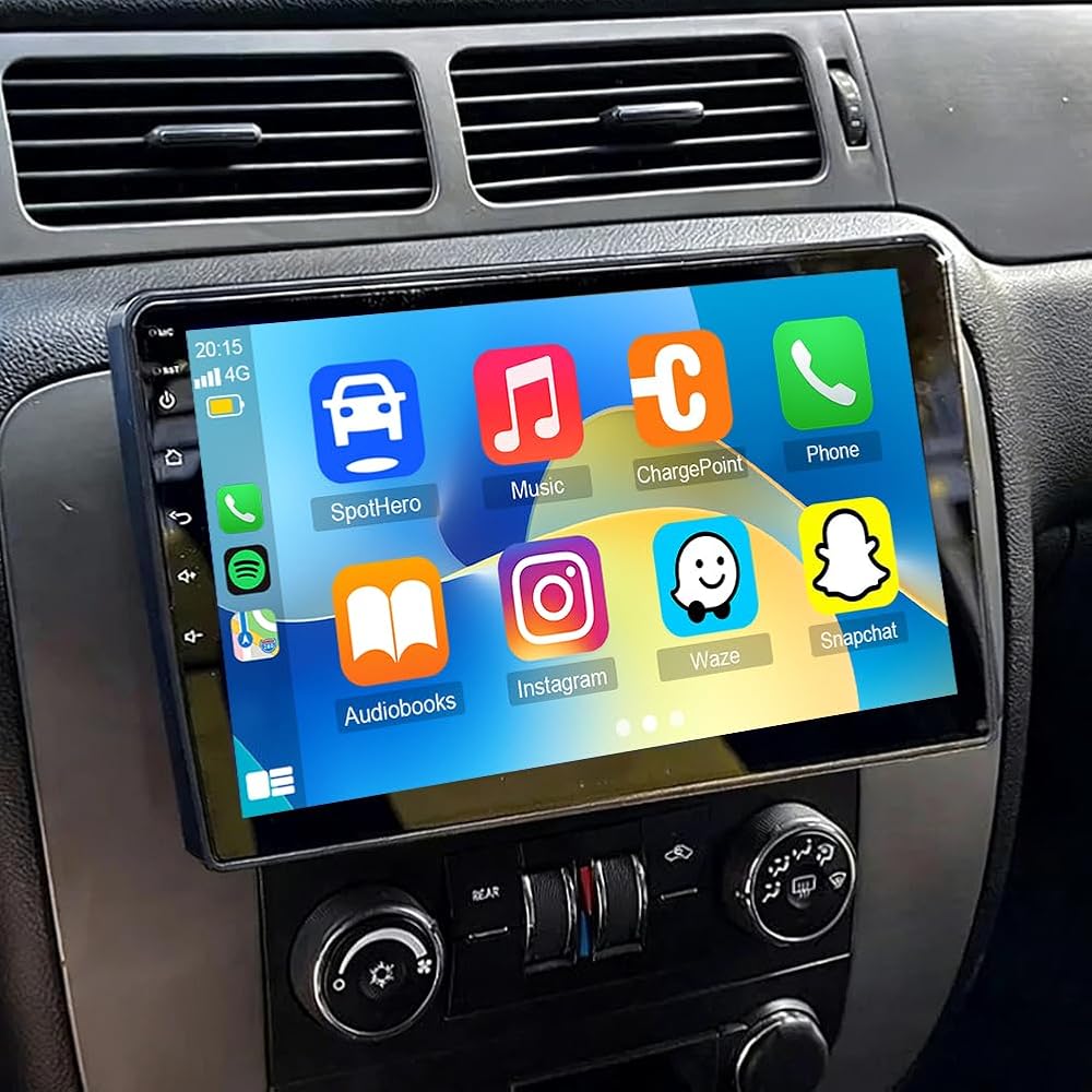 10 Inch IPS Touchscreen Android 15 Car Stereo for Chevrolet Silverado 1500HD 2007 2008 2009 2010 2011 2012 with Wireless CarPlay & Android Auto Car Radio,Support WiFi 6, Bluetooth, Backup Camera, SWC