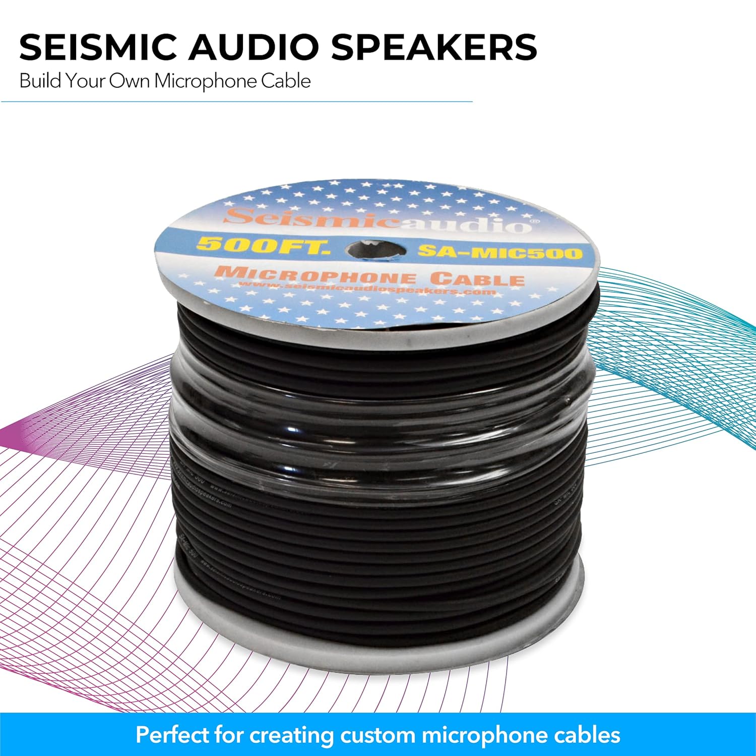 Seismic Audio Speakers Microphone Cable, Build Your Own Mic Cable, Spool of 500 Feet Cable