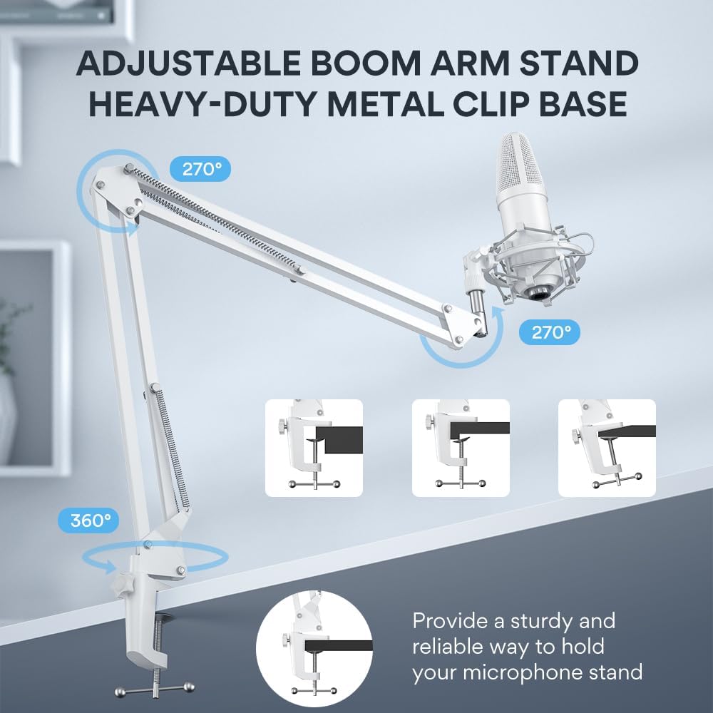 MAONO USB Microphone, 192kHz/24bit Plug & Play PC Computer Podcast Condenser Cardioid Metal Mic Kit with Professional Sound Chipset for Recording, Gaming, Singing, YouTube
