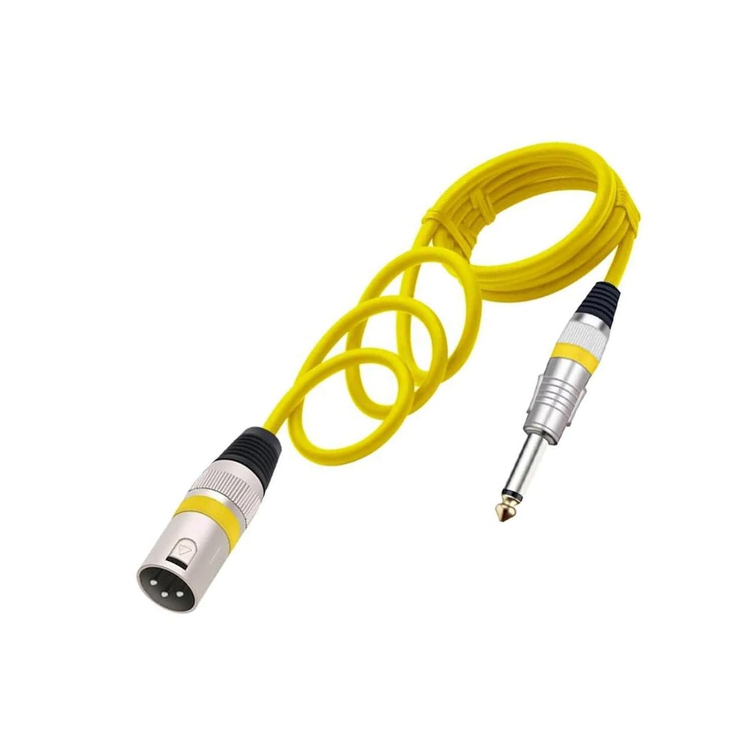 Guitar Audio Cable Mic Cord Mono 6.35mm 6.5mm Male to 3Pin Male 6.3mm 1/4'' to Microphone Cable for Speaker Guitar Amplifier(Yellow,15m)