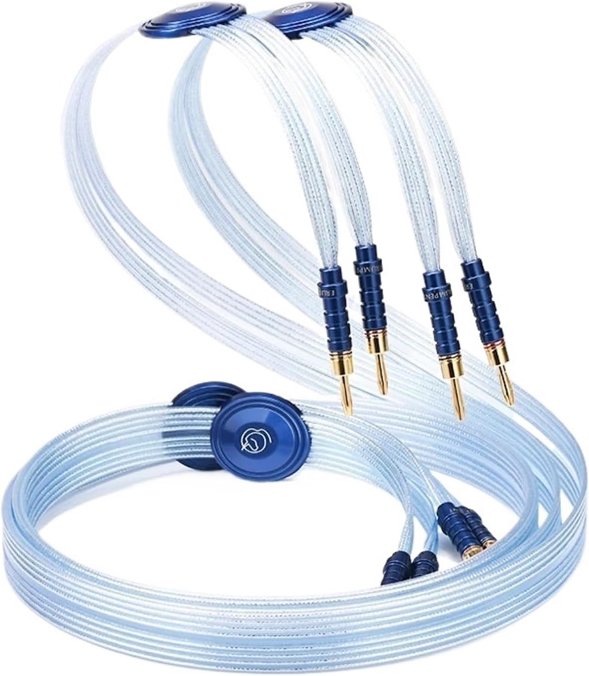 One Pair HiFi Flat Speaker Cable Hi-end Silver-plated OCC Audio Audiophile Loudspeaker Wire For Amplifier DVD(1m)