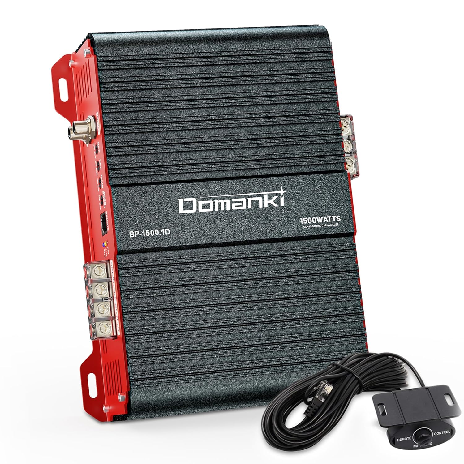 1500 Watts RMS Monoblock Car Audio Amplifier with Remote Subwoofer Level Control, 1-4 Ohm Stable