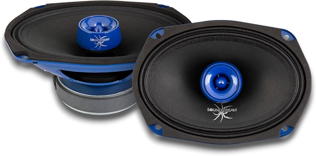 Soundstream SPM.694T – 6x9 Inch 2-Way Midrange Pro Audio Speakers with Bullet Tweeter | 550W Max, 4 Ohm, 95dB | Steel Basket, Black Paper Cone – High Sensitivity Car or Pro Audio Speaker - Pair