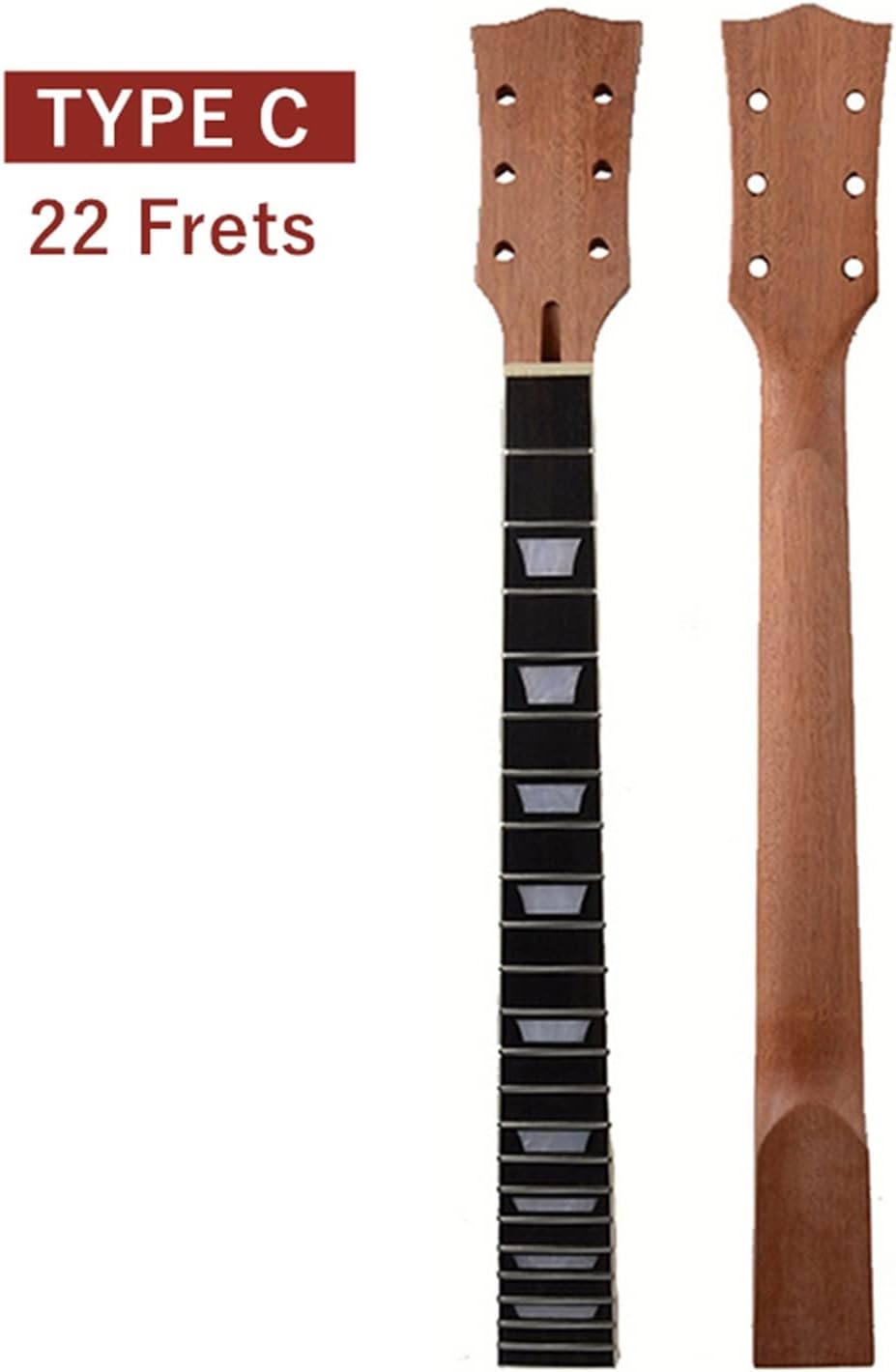 24 Frets Guitar Neck Maple Mahogany Rosewood Fingerboard for Lp Electric Guitar Replacement Electric Guitar Neck (Color : Type C)