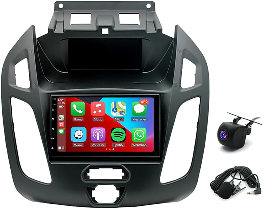 Android 14 Double Din Car Radio Compatible with Ford Transit Connect Transit 2014-2018, 4G+64G 7