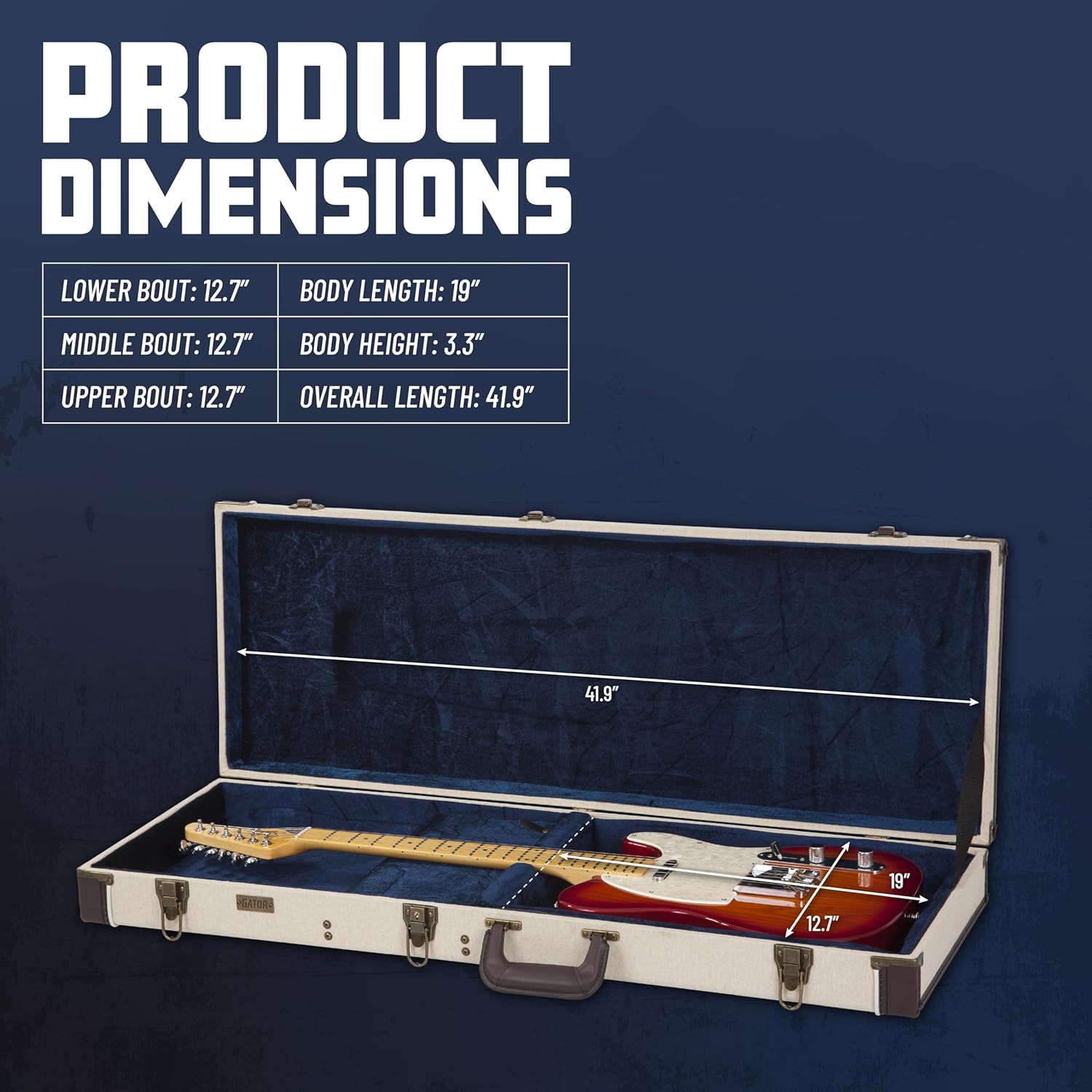 Gator Cases Journeyman Series Deluxe Wood Case for Standard Electric Guitars; Fits Fender Stratocaster/Telecaster, & More (GW-JM-ELEC)