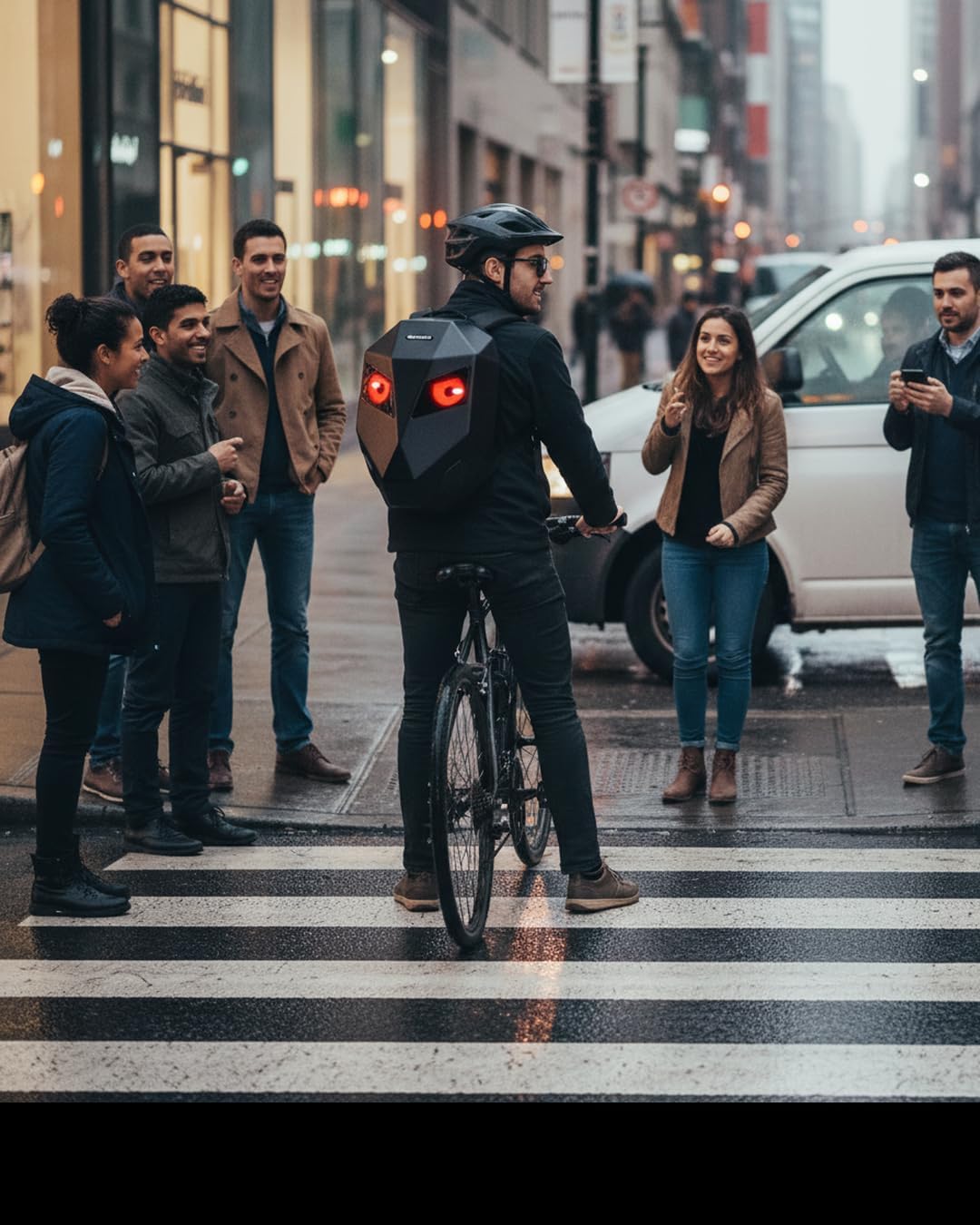 Gelrova Music Cycling Backpack [Battery not included] - LED Bicycle Backpack With Speakers, Expandable Helmet Storage (14.8L→25.2L) for Scooter, 15-16