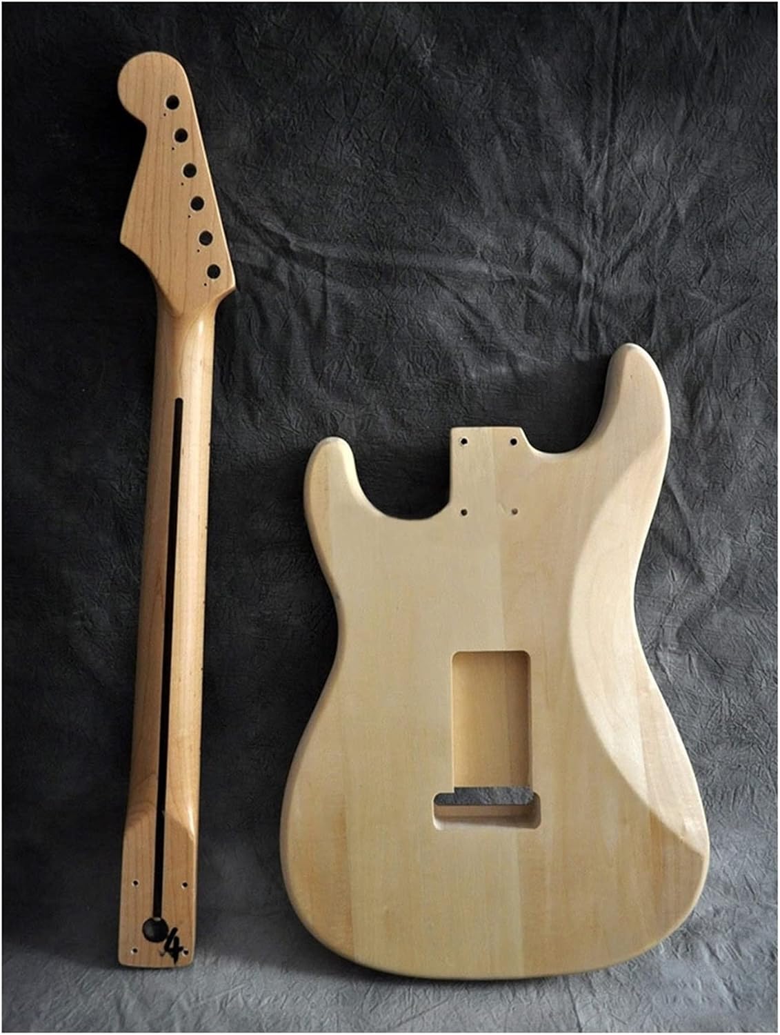Unfinished Guitar Kit DIY Electric Guitar Kit for ST Style Linden Body and Maple Neck and Fingerboard 21 Frets Handmade ​Guitar Body