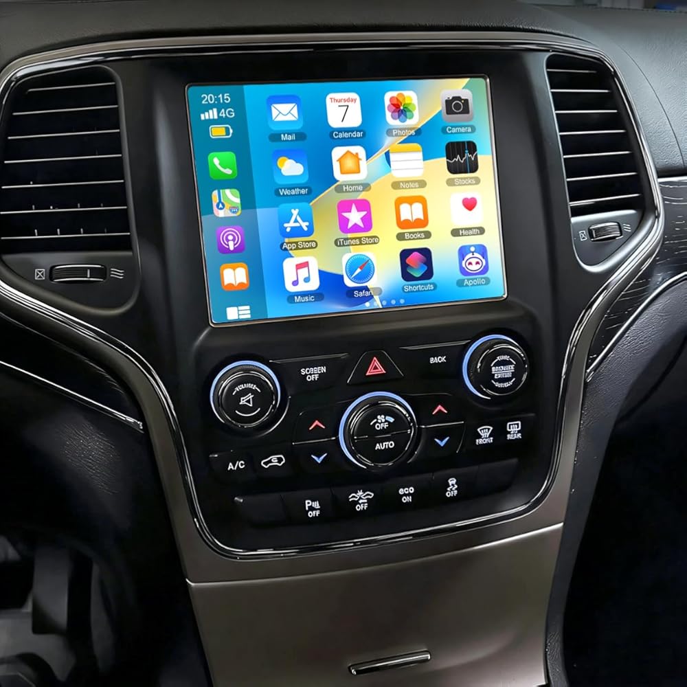 Android 14 Car Stereo for Jeep Grand Cherokee 2015-2021,8.4 Inch Double Din Car Radio with Carplay & Android Auto, in-Dash Navigation Radio with BT Mirror Link WiFi FM Radio & Backup Camera-4+64G