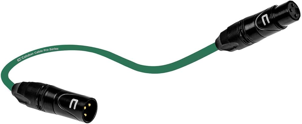 DMX Patch Cable 3-Pin XLR Male to Female - 200 Feet Green - 120 ohm DMX512 Data Cord For Stage Lights and Lighting Controls