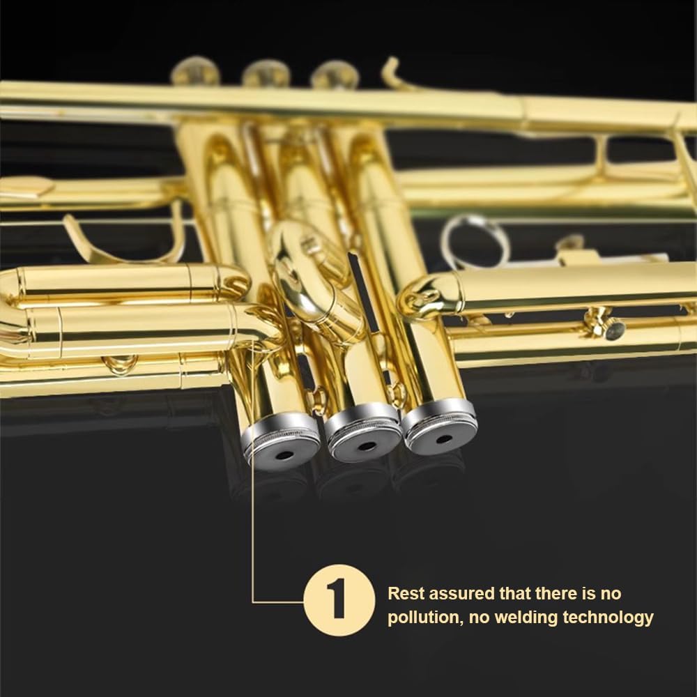 B-Flat Trumpet Instrument, Western Instrument for Band, Wind Instrument for Beginners Professional Performance Level, Festival Celebration