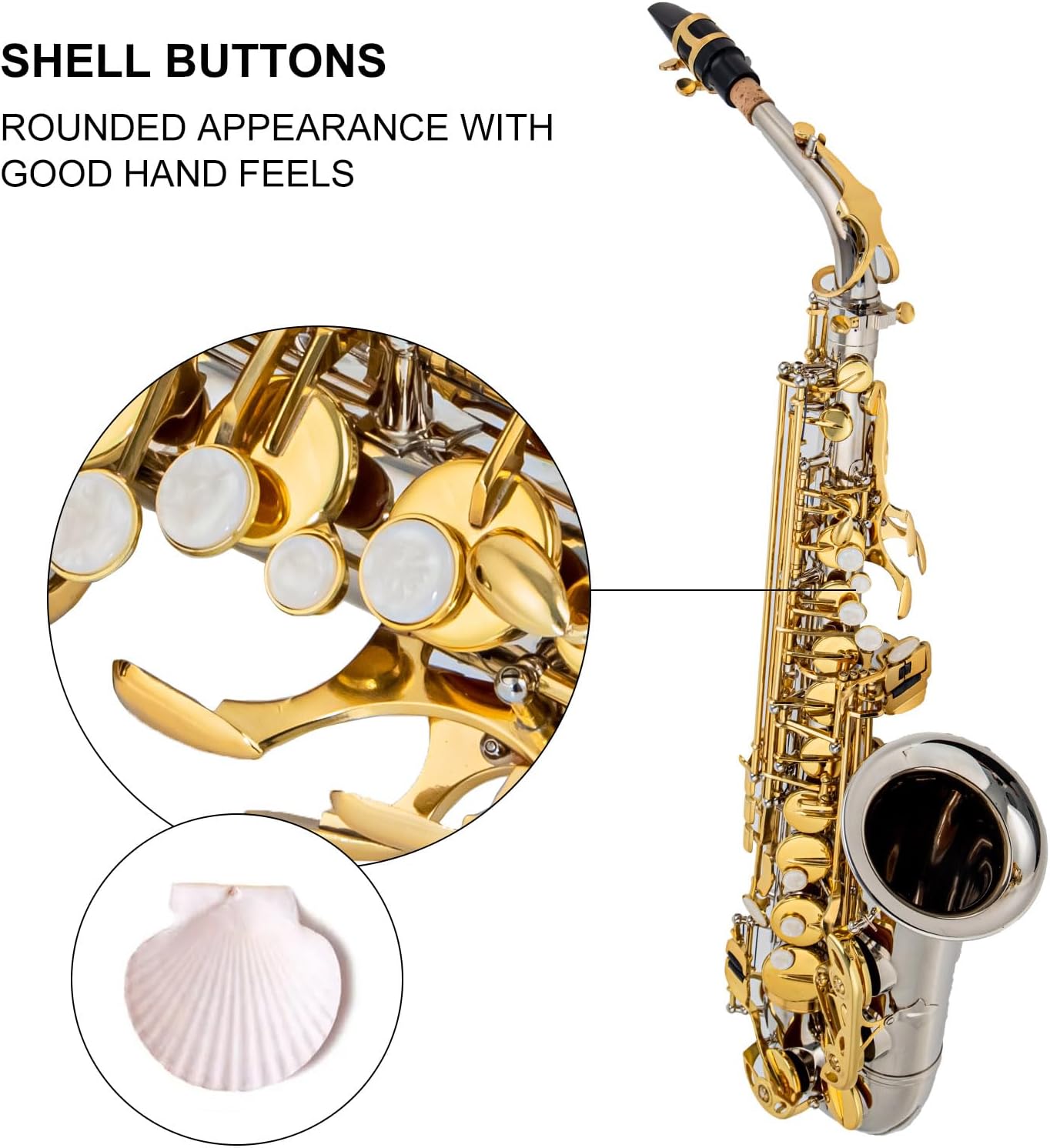 Eb Alto Saxophone Brass E Flat Sax 802 Key Type Woodwind Instrument with Cleaning Rod Cloth Gloves Strap Padded Case for Standard Student Beginner and Teacher