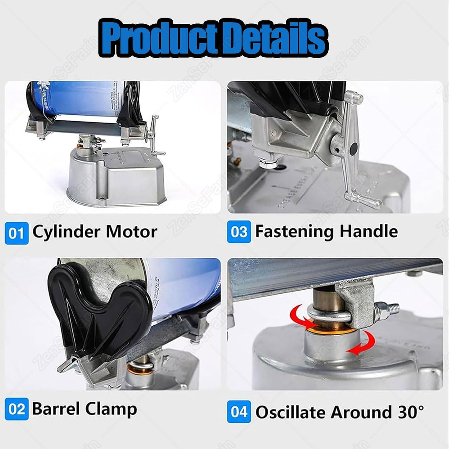 Pneumatic Paint Shaker Mixer, 1-5L Adjustable Clamp, 0-500RPM, 15 Min/Bucket - Perfect for Paint, Watercolor, Nail Polish, Efficient Oscillation Machine