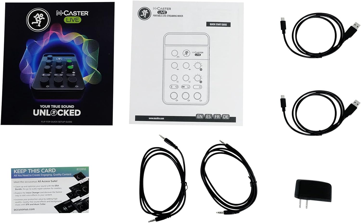 Mackie M-Caster Live Portable Streaming Mixer, Ultra-Compact, USB Connectivity, Customizable RGB Lighting, Connects to Smartphone (Black - 2053280-00) Bundle with 1-Year Extended Protection Plan