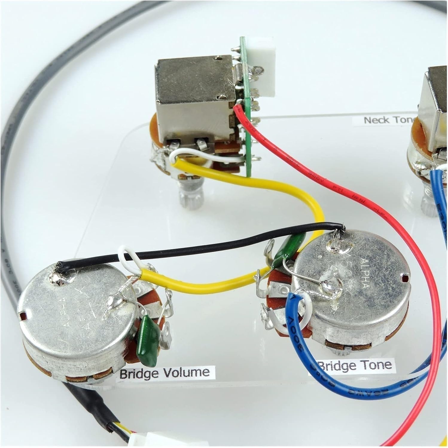 Electric Guitar Pickups Chrome Humbucker PRO Alnico 5 Electric Guitar Pickups Wiring Harness Push-Pull Guitar Pickups for Gibson/Epiphone Guitar Pickup Set (Color : Black BK Frame)