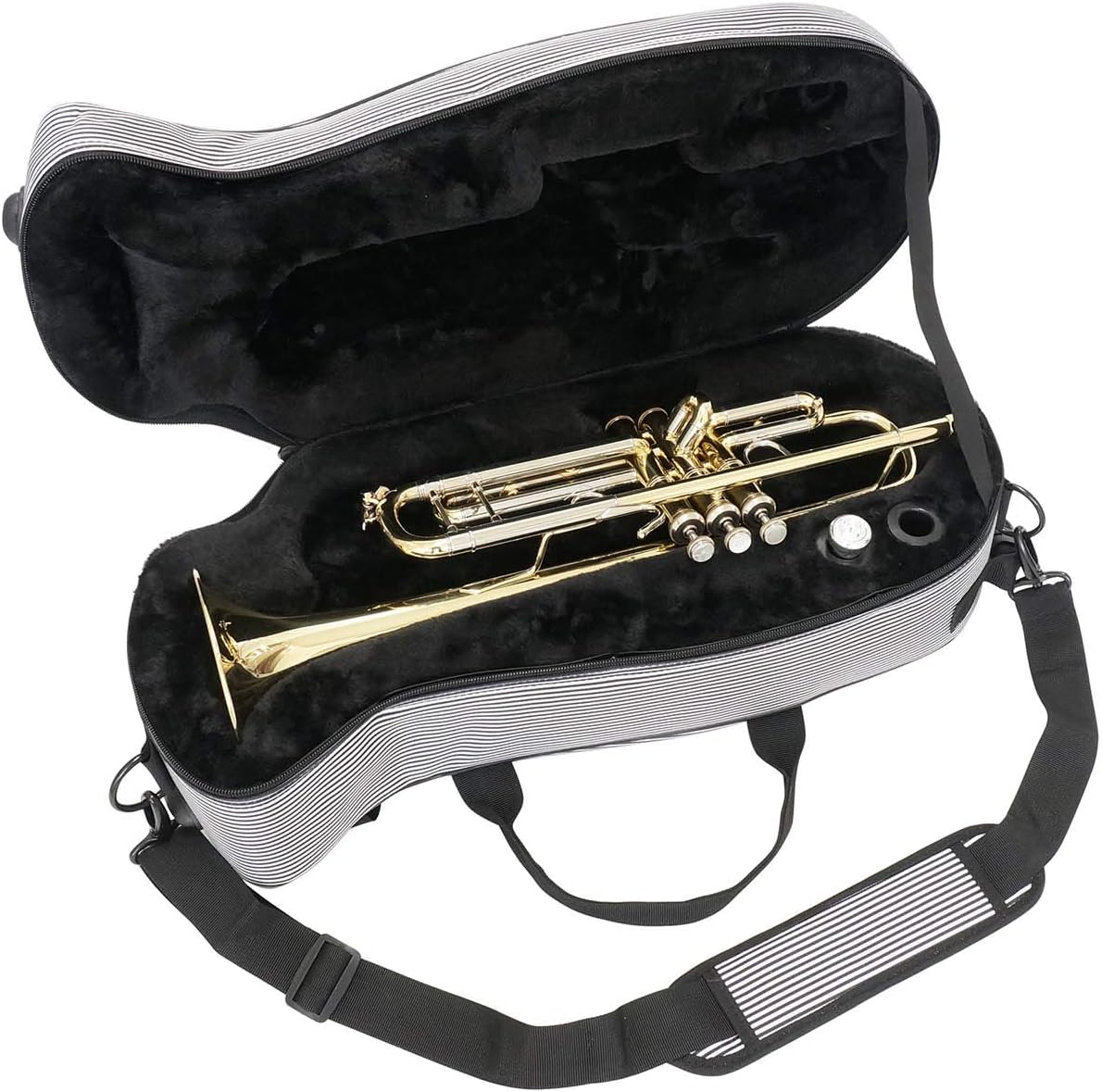 Beaumont Tru-fit Bb Trumpet Case – Universal Fit for a Range of Trumpets – Designed with 3D Scanning Technology - Pinstripe