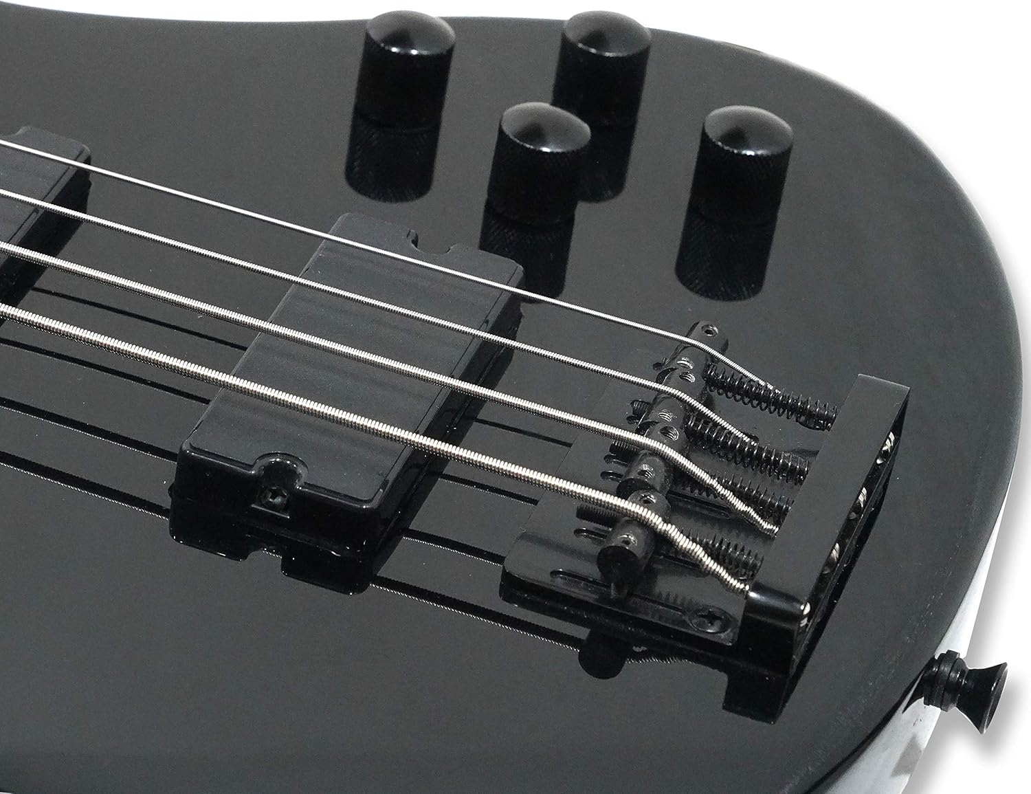 4 String Black Fretless Electric Bass, Bolt-on Maple Neck, Poplar Body